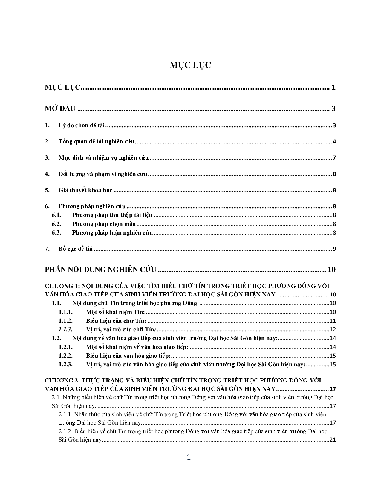 Chữ tín trong triết học phương Đông với văn hóa giao tiếp của sinh viên trường Đại học Sài Gòn  