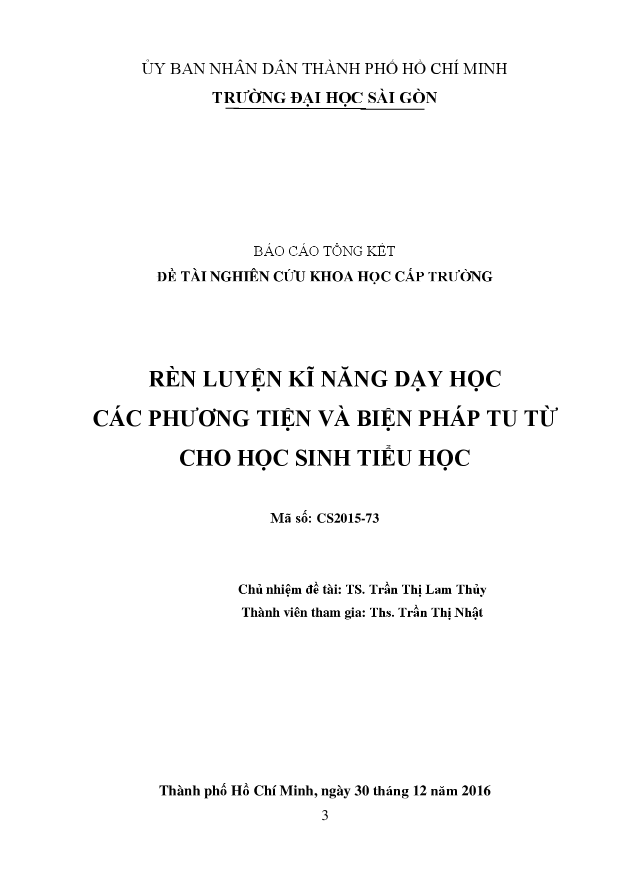 Rèn luyện kĩ năng dạy học các phương tiện và biện pháp tu từ cho học sinh tiểu học  