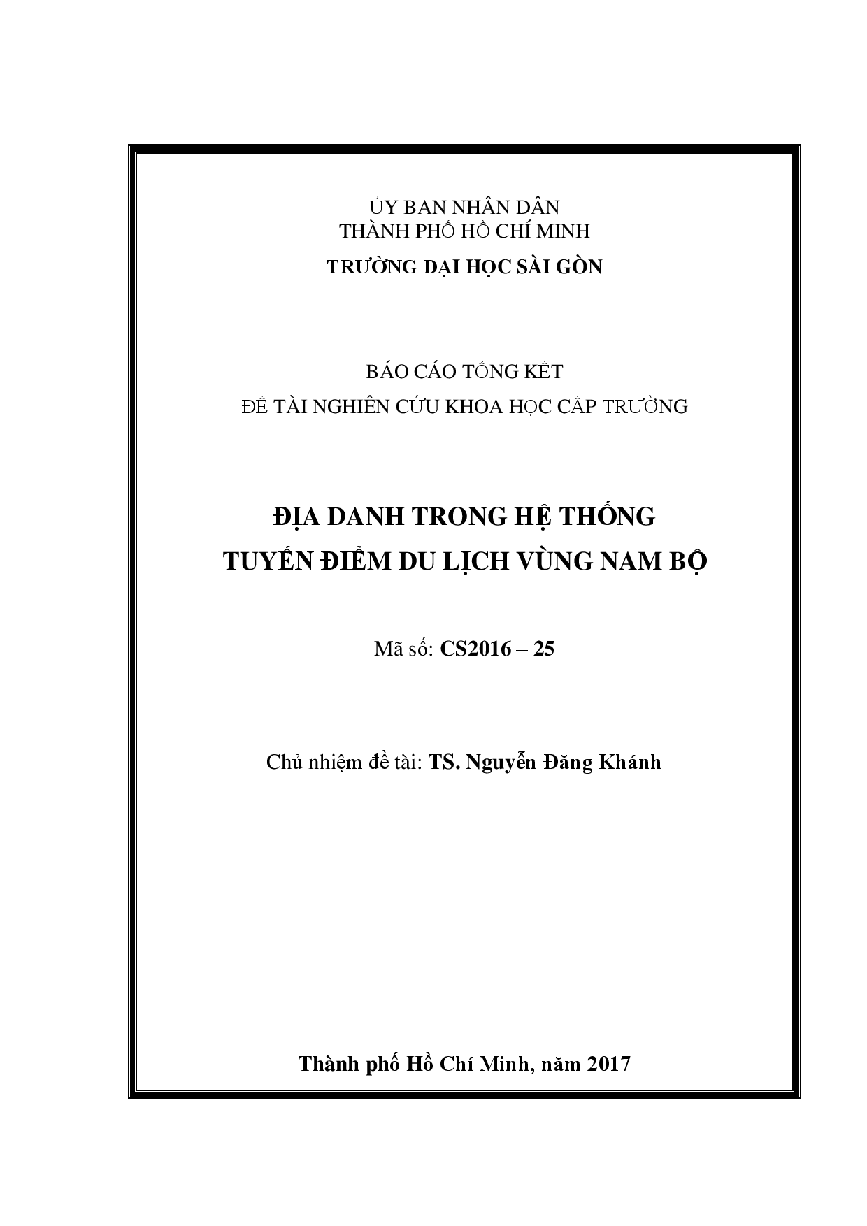 Địa danh trong hệ thống tuyến điểm du lịch vùng Nam Bộ  