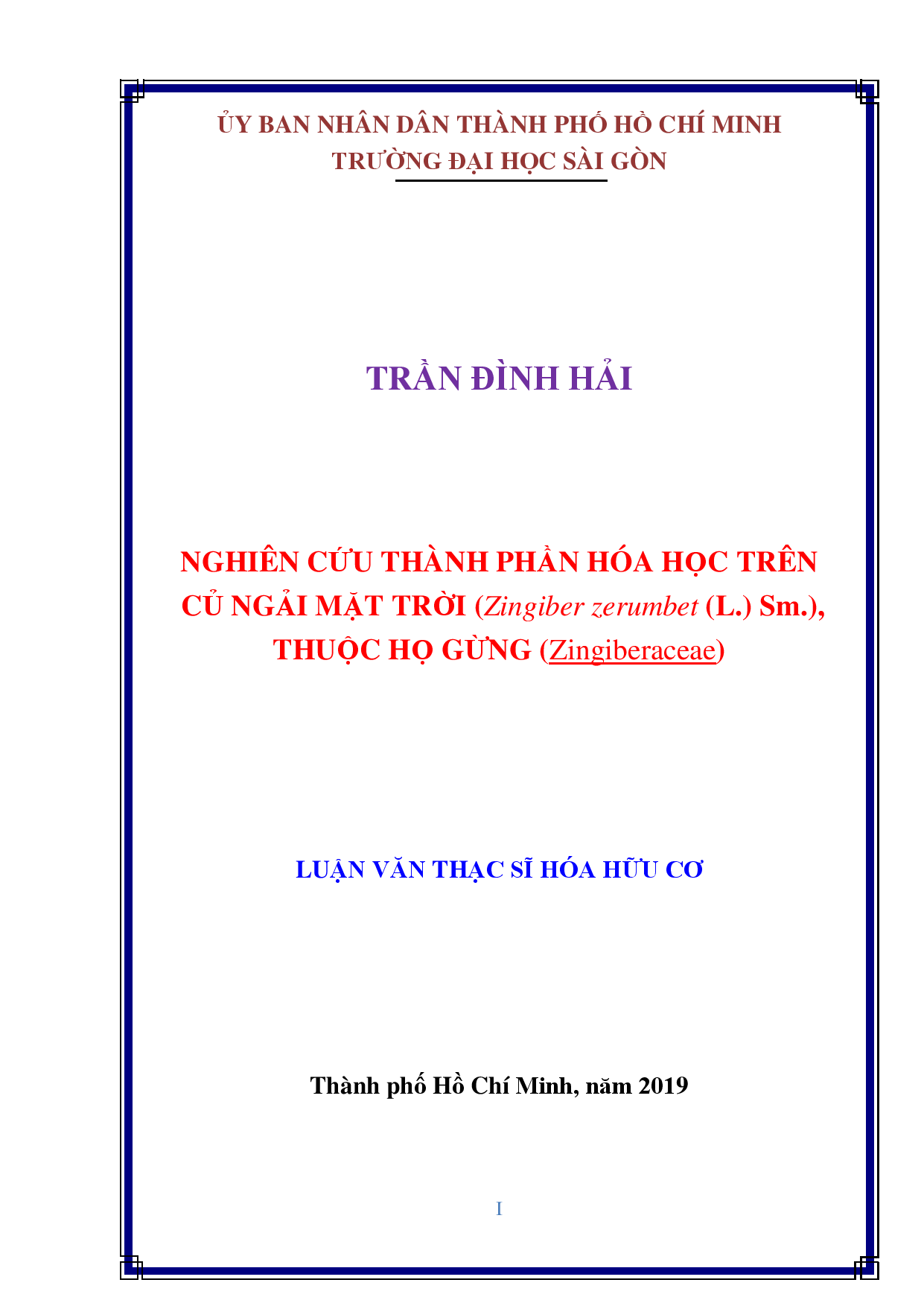 Nghiên cứu thành phần hóa học trên củ ngải mặt trời (zingiber zerumbet (L.) sm.), thuộc họ gừng (zingiberaceae)  