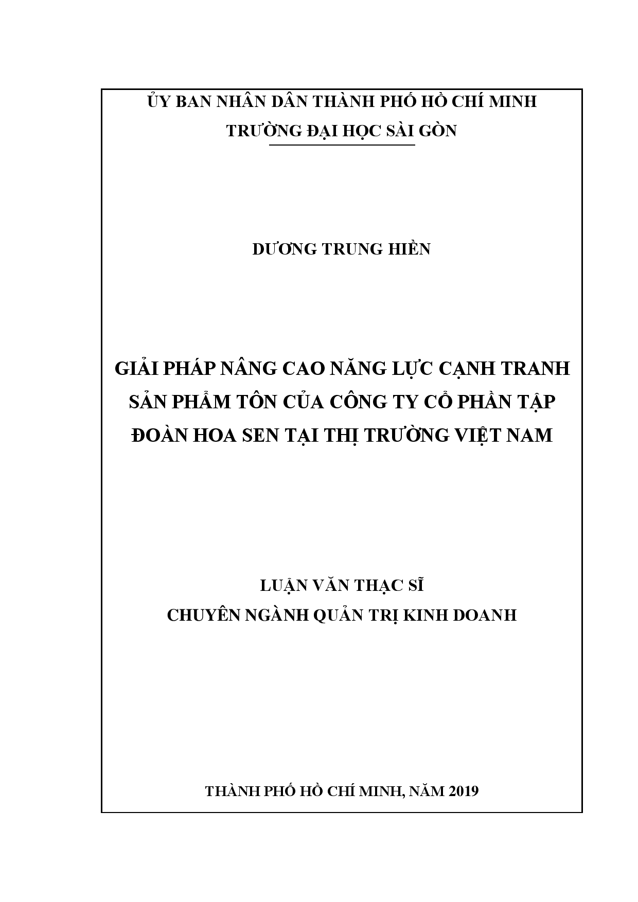 Giải pháp nâng cao năng lực cạnh tranh sản phẩm tôn của công ty cổ phần tập đoàn Hoa Sen tại thị trường Việt Nam  