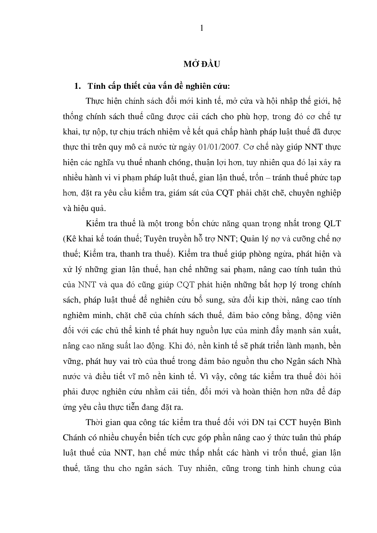 Giải pháp nâng cao hiệu quả công tác kiểm tra thuế đối với doanh nghiệp tại chi cục thuế huyện Bình Chánh  