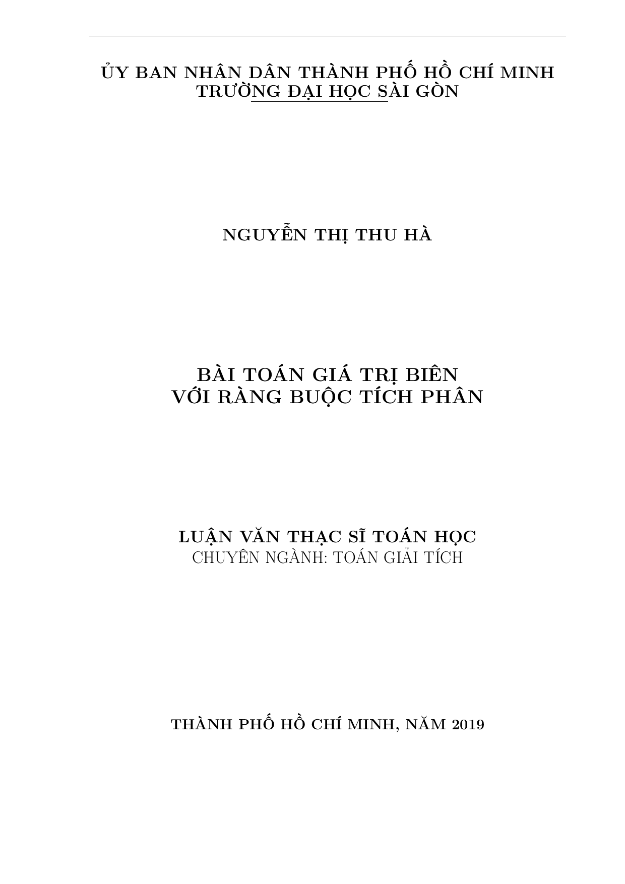 Bài toán giá trị biên với ràng buộc tích phân  