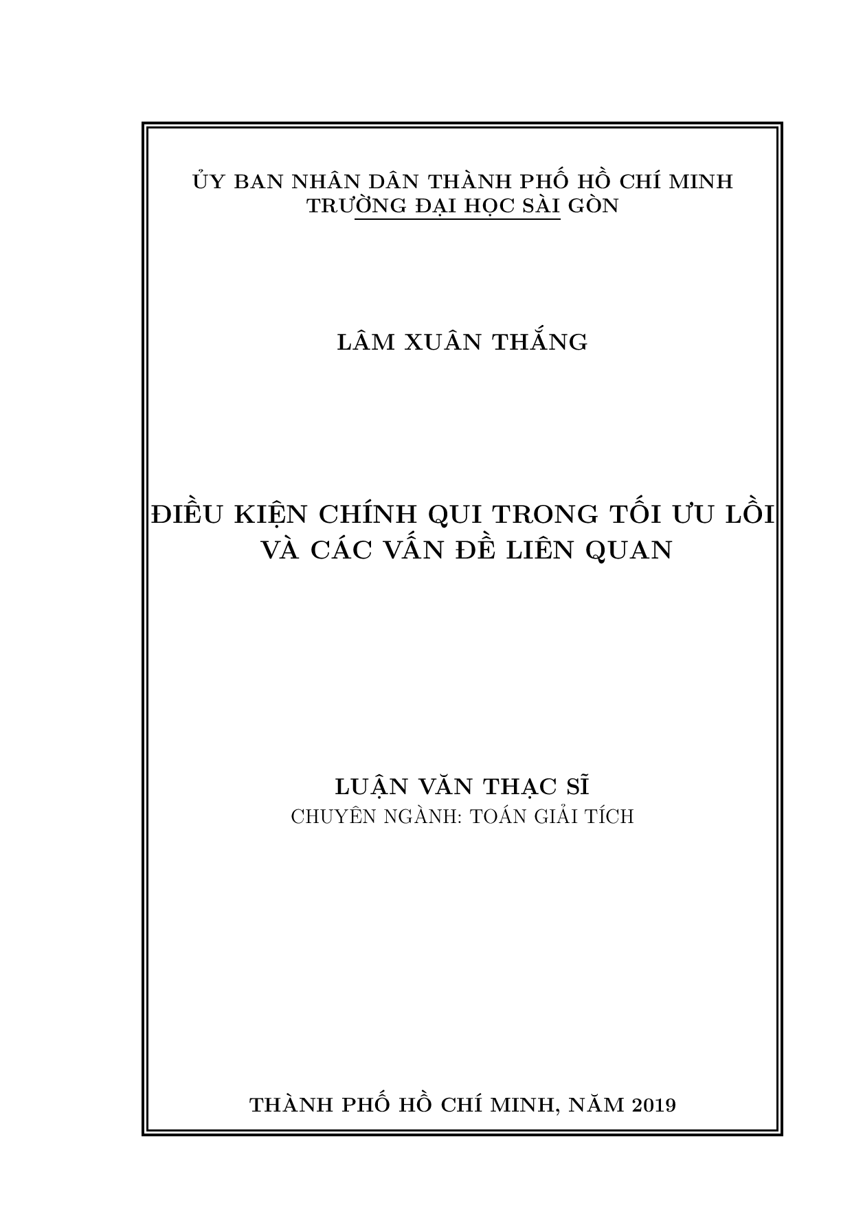 Điều kiện chính qui trong tối ưu lồi và các vấn đề liên quan  