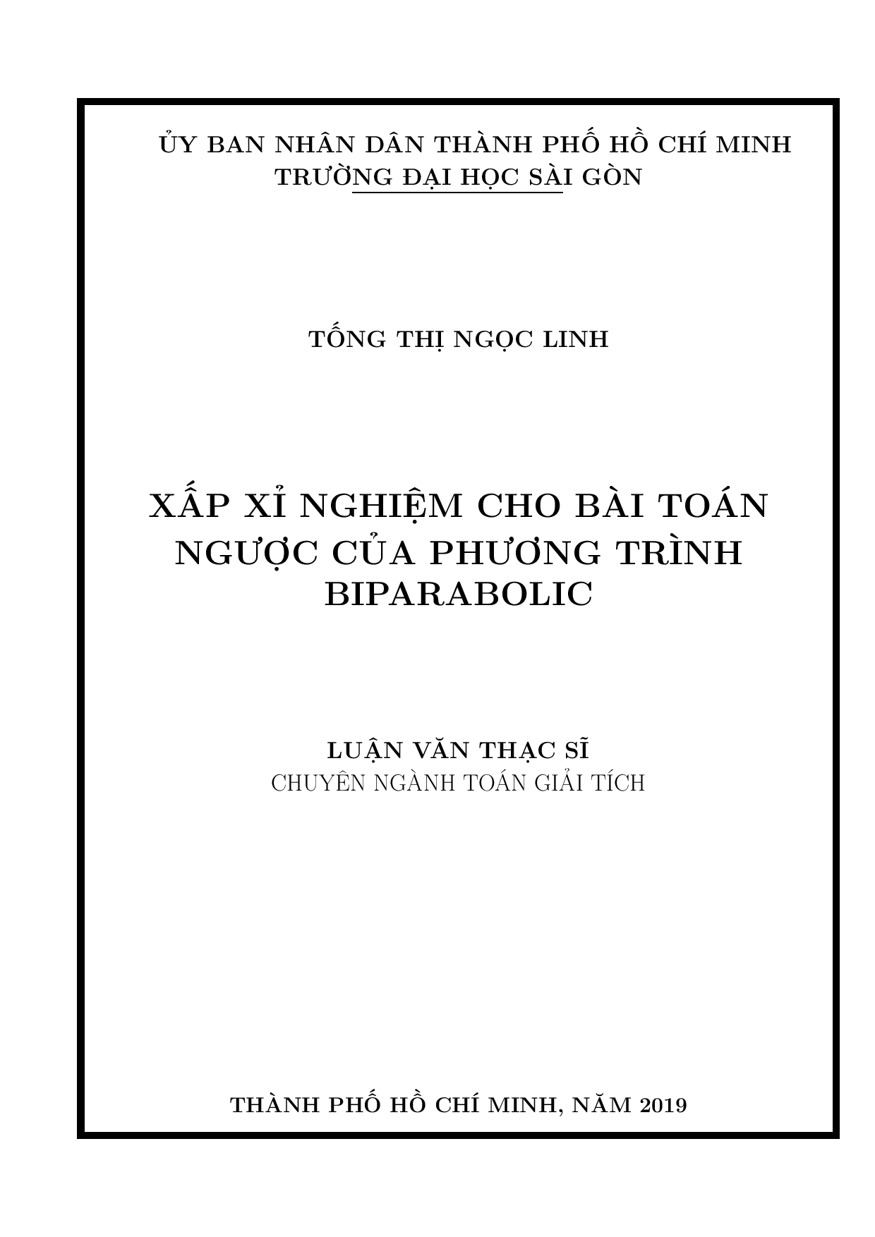 Xấp xỉ nghiệm cho bài toán ngược của phương trình biparabolic  