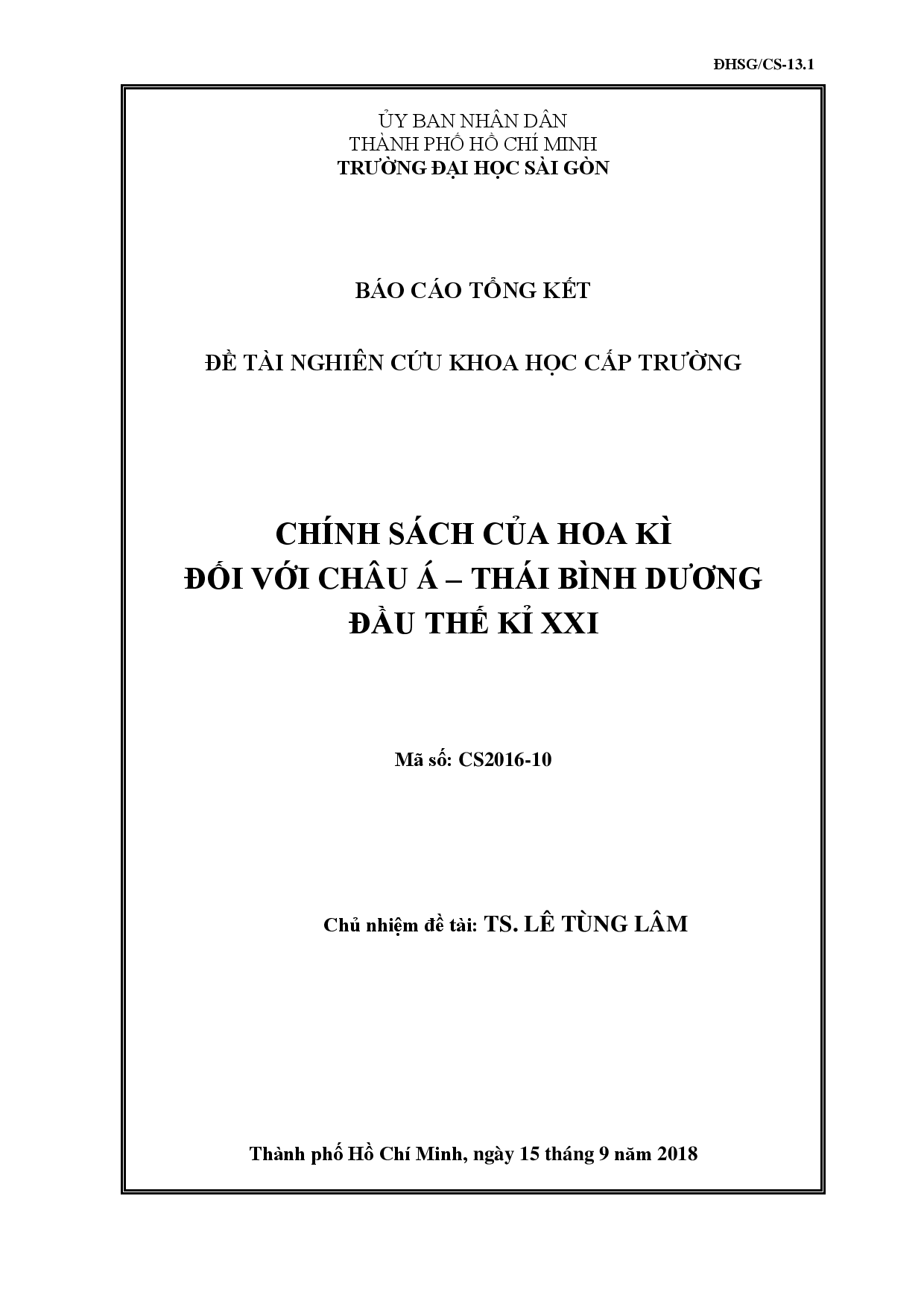 Chính sách của Hoa Kỳ đối với Châu Á - Thái Bình đầu thế kỉ XXI  