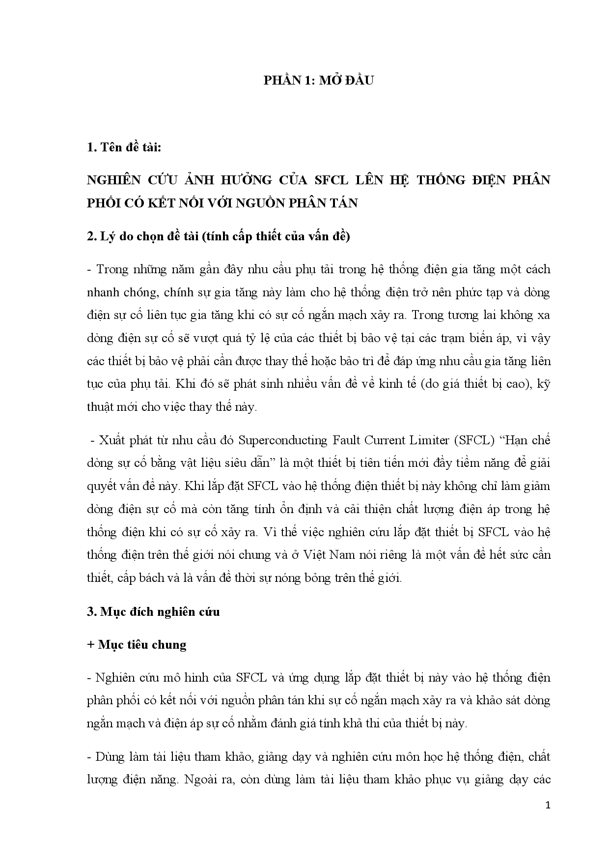 Nghiên cứu ảnh hưởng của SFCL liên hệ thống điện phân phối có kết nối với nguồn phân tán  