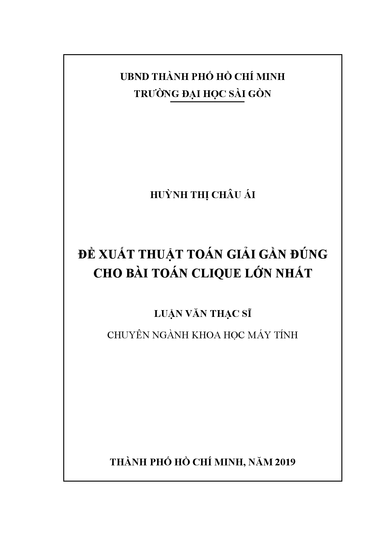 Đề xuất thuật toán giải gần đúng cho bài toán clique lớn nhất  