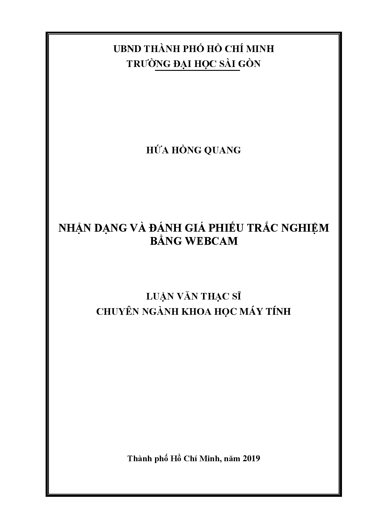 Nhận dạng và đánh giá phiếu trắc nghiệm bằng webcam  