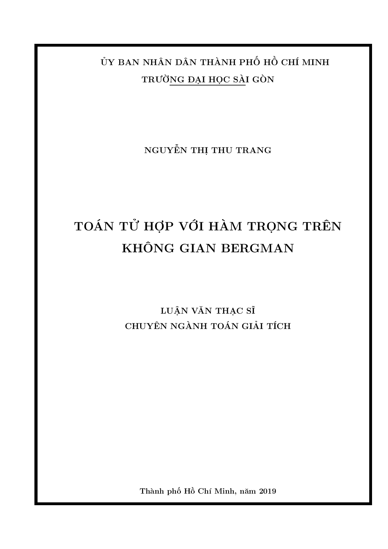 Toán tử hợp với hàm trọng trên không gian Bergman  