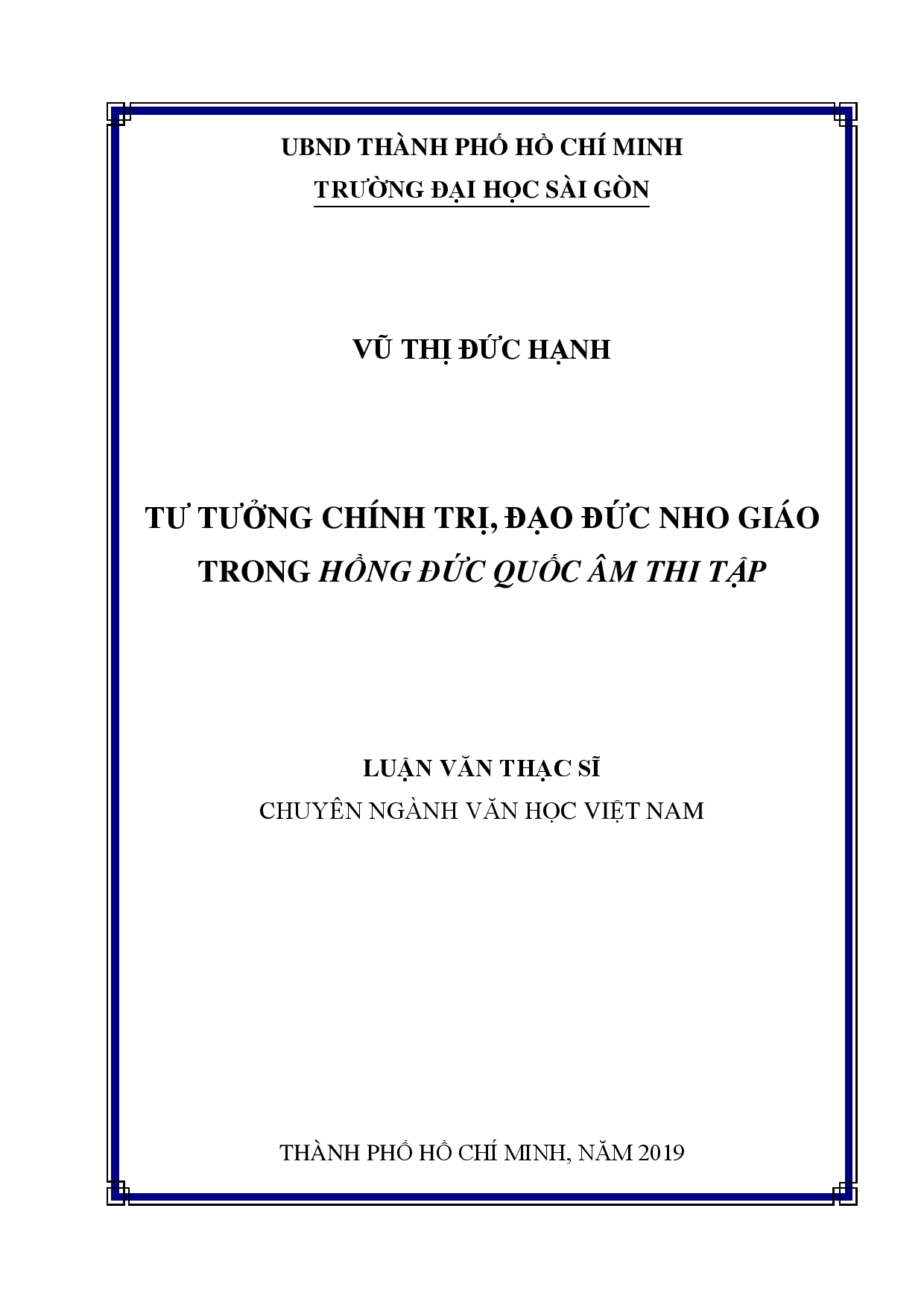 Tư tưởng chính trị, đạo đức nho giáo trong Hồng đức quốc âm thi tập  