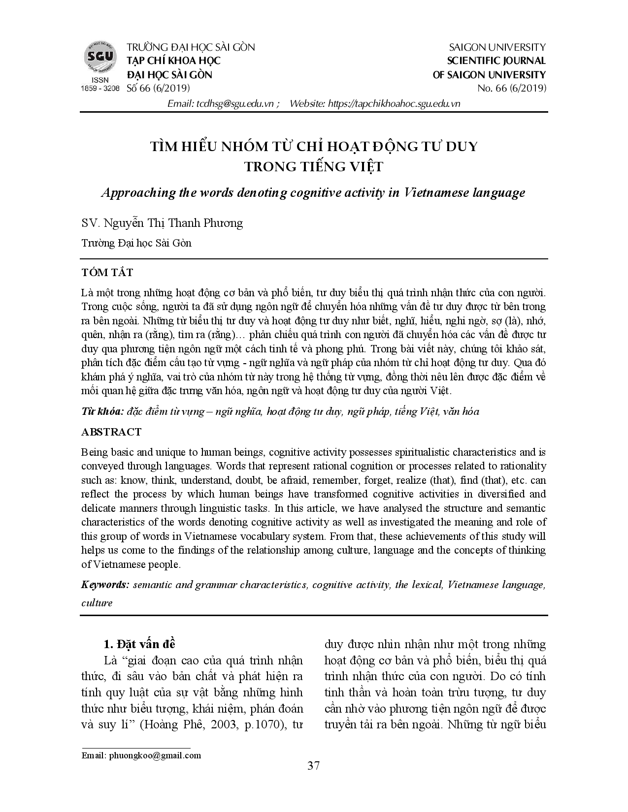 Tìm hiểu nhóm từ chỉ hoạt động tư duy trong tiếng Việt  