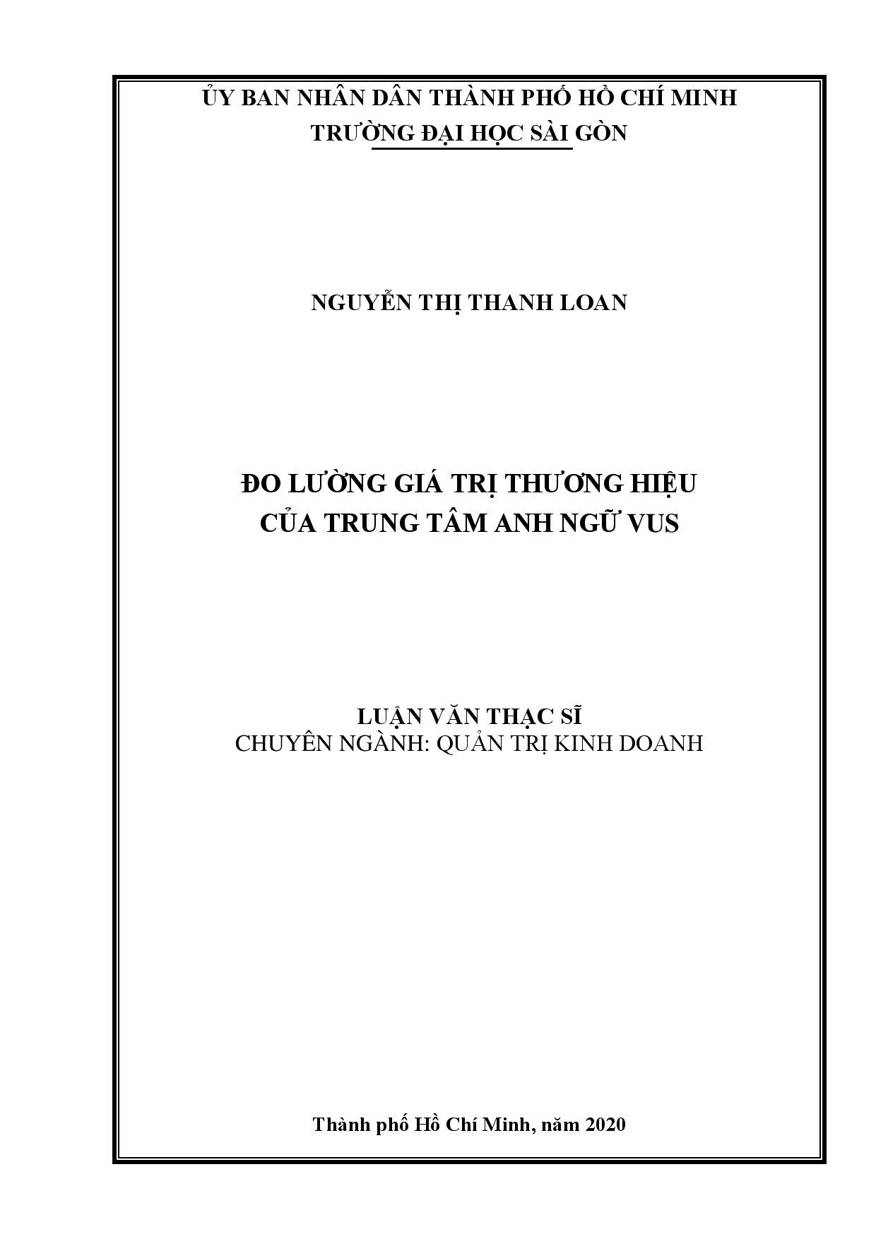 Đo lường giá trị thương hiệu của Trung tâm anh ngữ VUS  