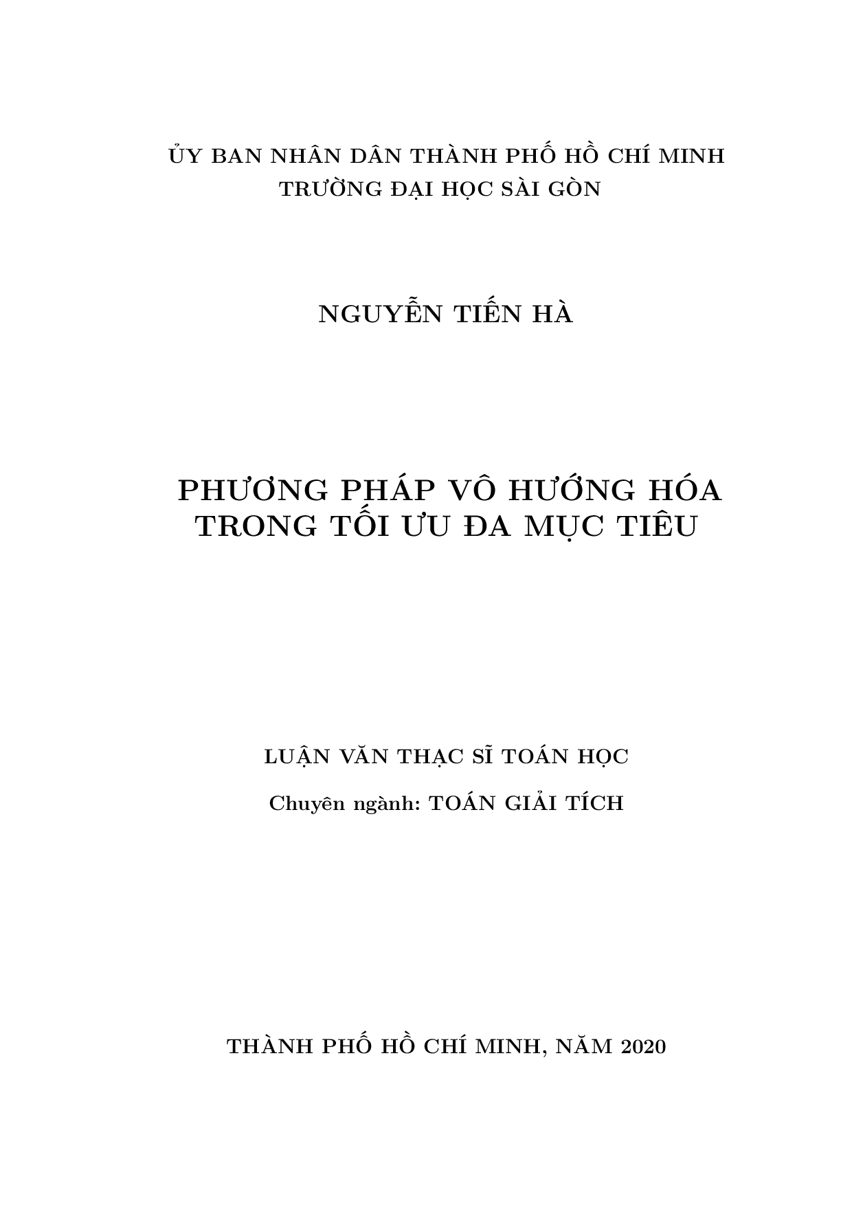 Phương pháp vô hướng hóa trong tối ưu đa mục tiêu  