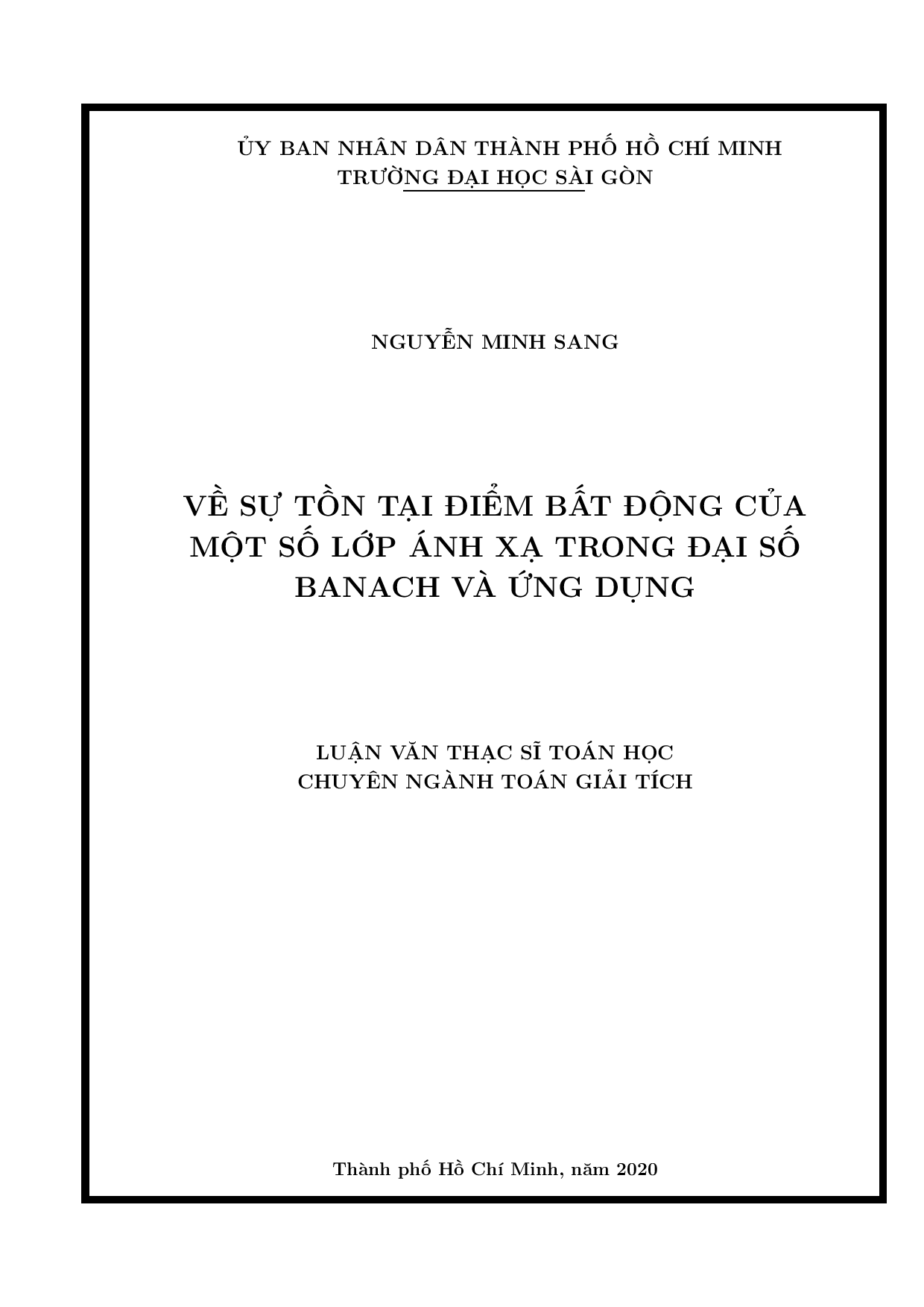 Về sự tồn tại điểm bất động của một số lớp ánh xạ trong đại số Banach và ứng dụng  