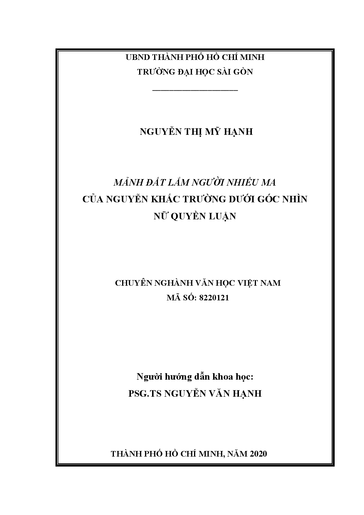 Mảnh đất lắm người nhiều ma của Nguyễn Khắc Trường dưới góc nhìn nữ quyền luận  