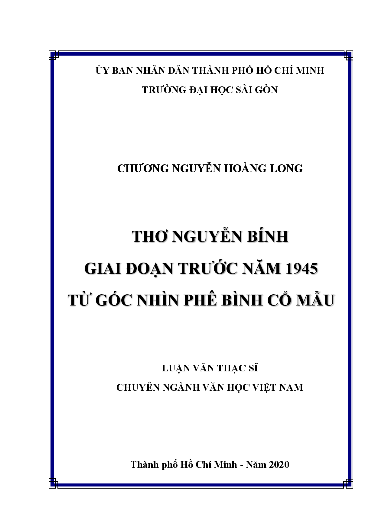 Thơ Nguyễn Bính giai đoạn trước năm 1945 từ góc nhìn phê bình cổ mẫu  