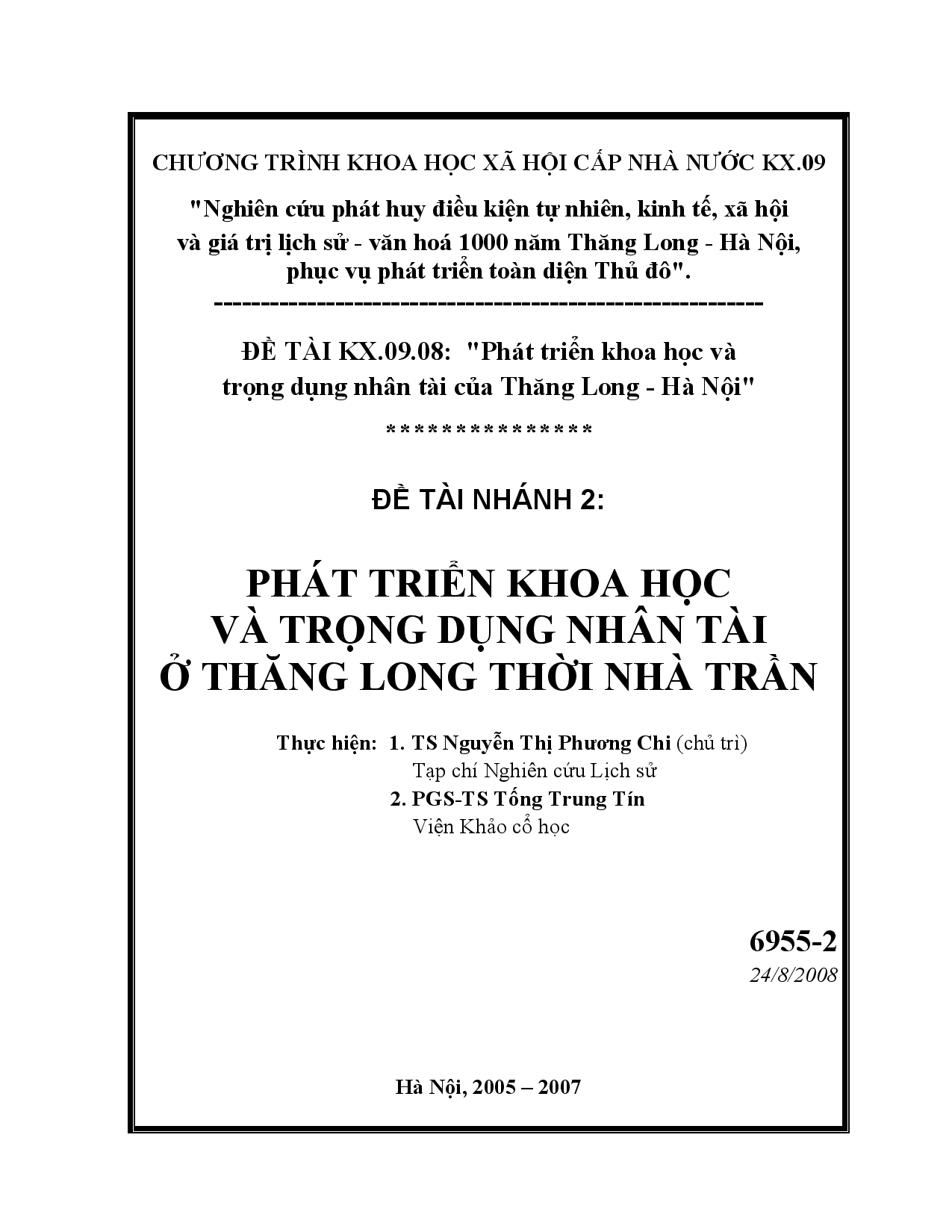 Phát triển khoa học và trọng dụng nhân tài của Thăng Long - Hà Nội  