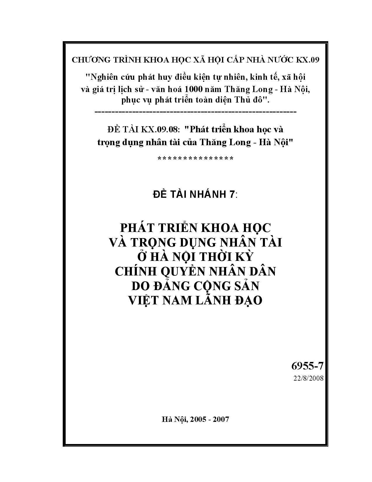 Phát triển khoa học và trọng dụng nhân tài của Thăng Long - Hà Nội  