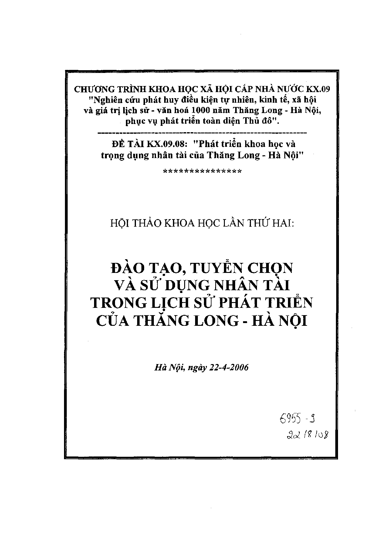 Phát triển khoa học và trọng dụng nhân tài của Thăng Long - Hà Nội  