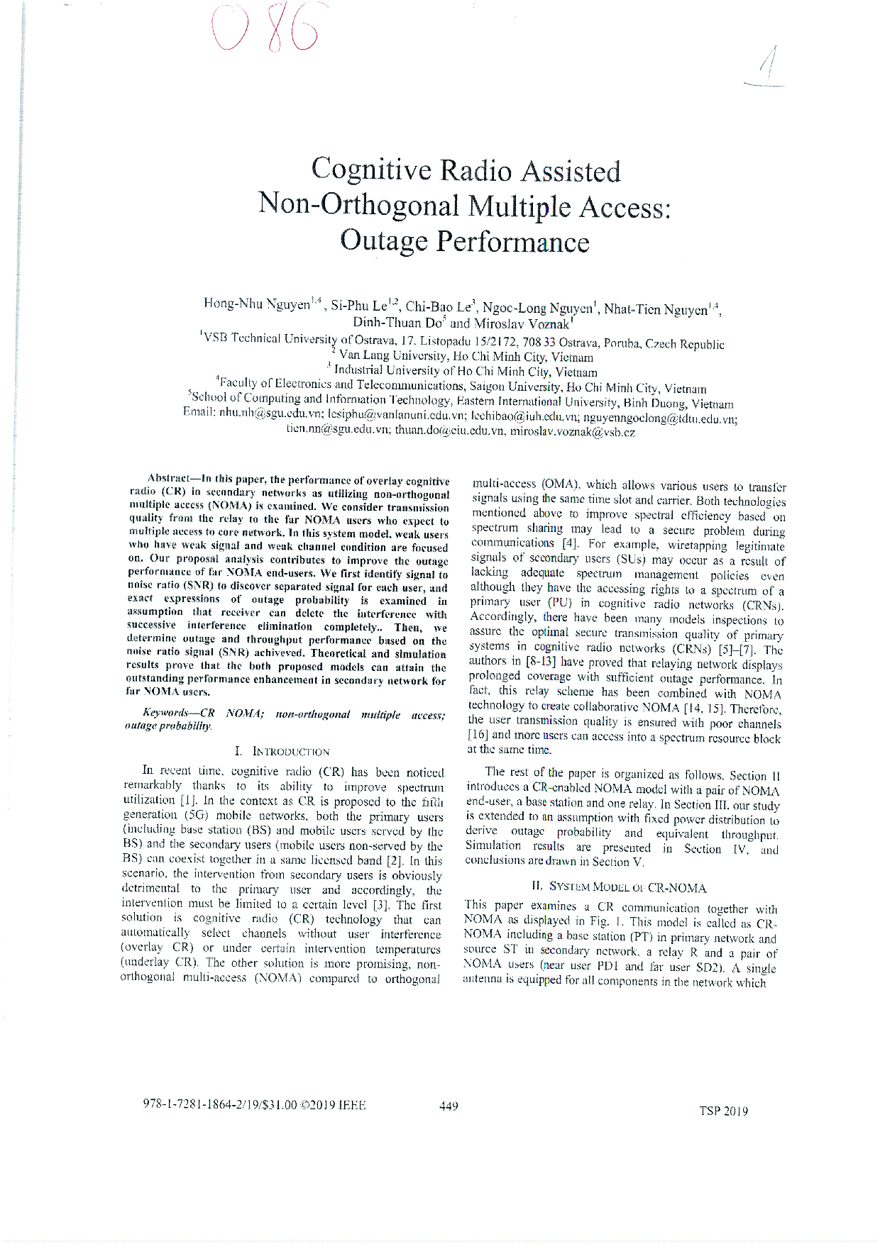 Cognitive radio assisted non-orthogonal multiple access: outage performance  