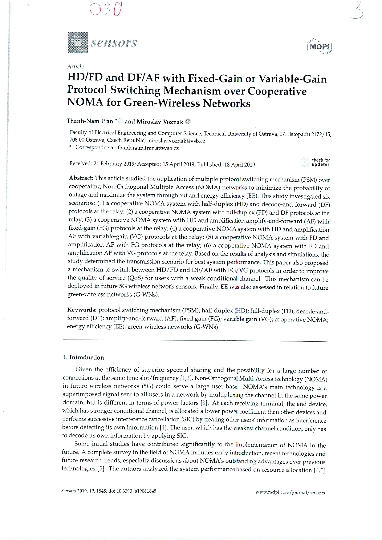 HD/FD and DF/AF with fixed-gain or variable-gain protocol switching mechanism over cooperative NOMA for green-wireless networks  