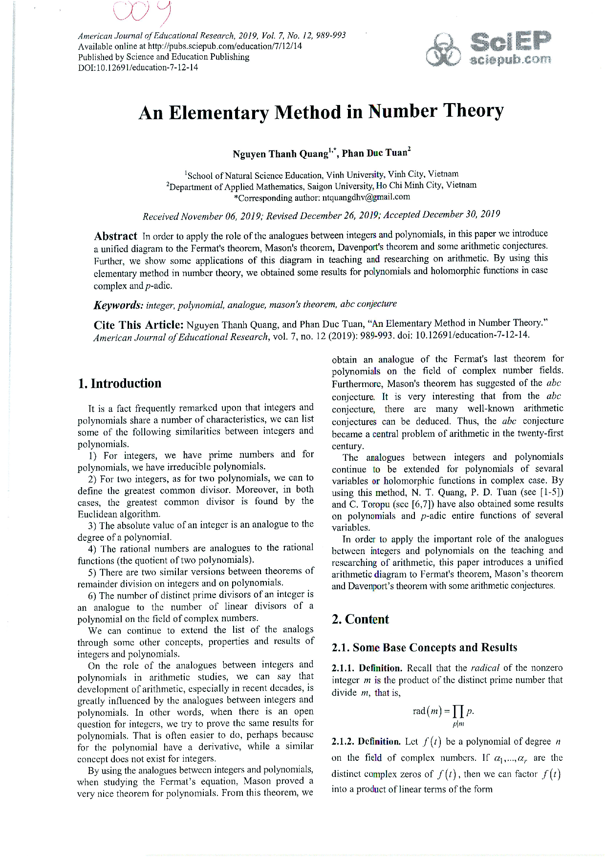 An Elementary Method in Number Theory Vol.7 