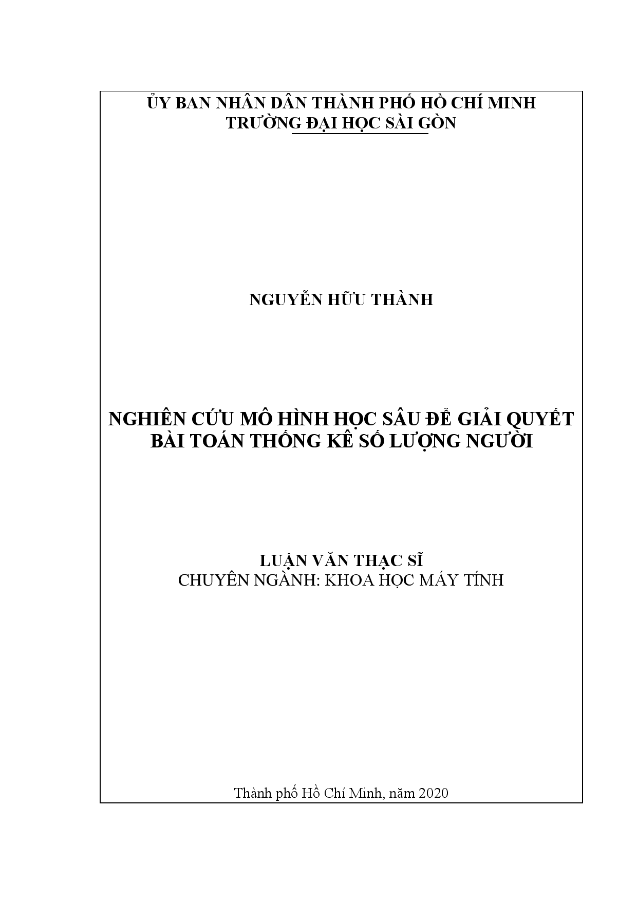 Nghiên cứu mô hình học sâu để giải quyết bài toán thống kê số lượng người  