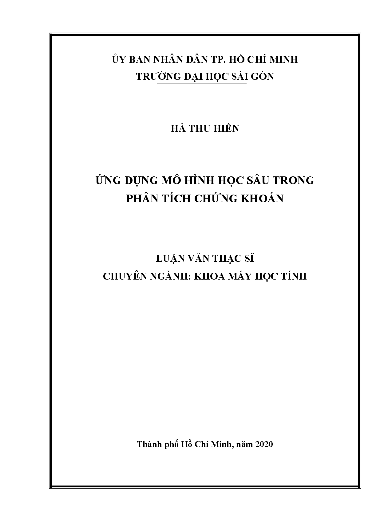 Ứng dụng mô hình học sâu trong phân tích chứng khoán  