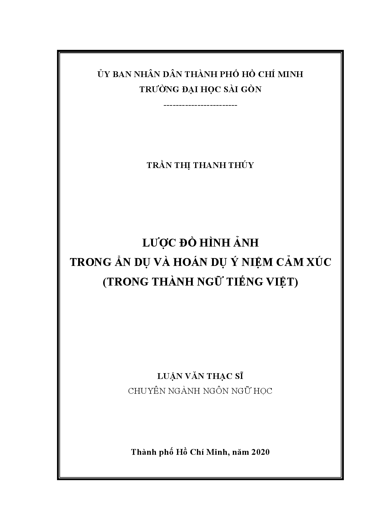 Lược đồ hình ảnh trong ẩn dụ và hoán dụ ý niệm cảm xúc (trong thành ngữ tiếng Việt)  