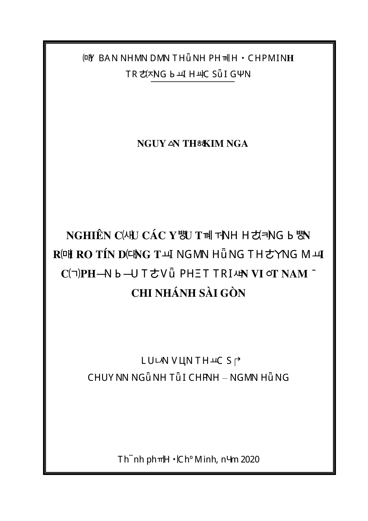 Nghiên cứu các yếu tố ảnh hưởng đến rủi ro tín dụng tại ngân hàng Thương mại cổ phần Đầu tư và Phát triển Việt Nam - chi nhánh Sài Gòn  